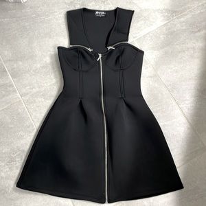 NASTY GAL scuba mini little black dress size S Small